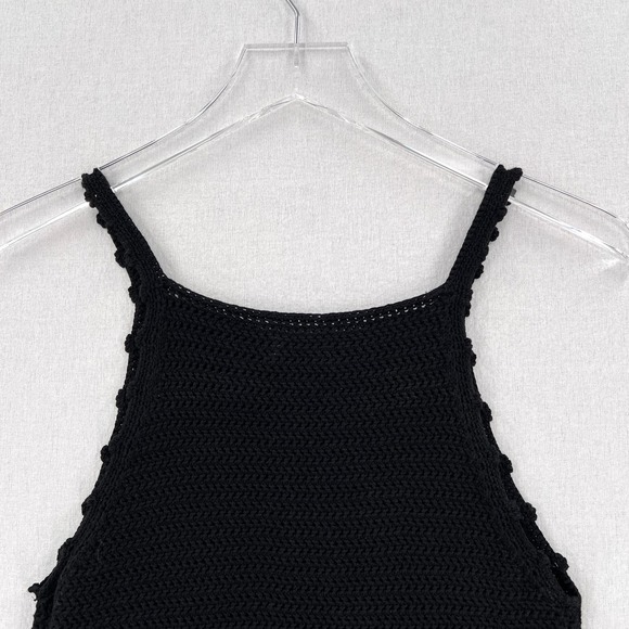 ARITZIA WILFRED Sunset Top Womens Small Black Crochet Cropped Strappy Tank - Picture 4 of 12